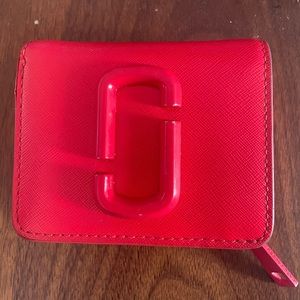 Marc Jacobs Red Leather Wallet with Coin Purse Slot